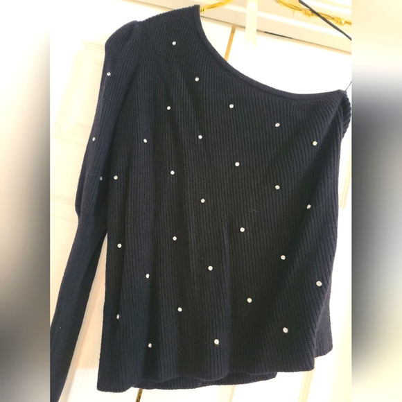 Anthropologie One Shoulder Gem Sweater - Picture 3 of 5